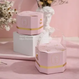 Flower Pattern Candy Package Box Wedding Favors Gift Box With Handle thumbnail-4