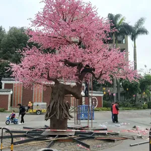 Garden Decorative Hand Made Large Artificial Cherry Flower Tree Peach Blossom Tree for Park Decoration thumbnail-1