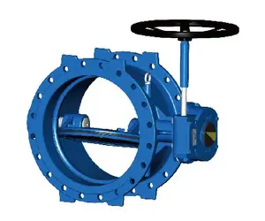 Double Flanged Eccentric Butterfly Valve for Water Supply and Industrial Pipeline thumbnail-1