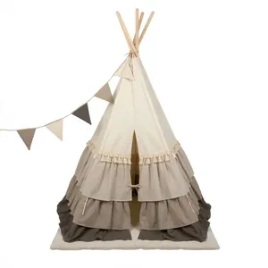 Teepee Tent for Kids, Foldable Play Tent for Girls & Boys, Boho Style Teepee Tent for Kids With Curtains, Cozy Warm Reading Nook & Room Decor thumbnail-1