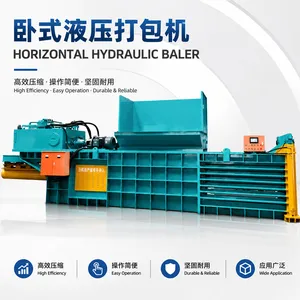 100Ton Horizontal Hydraulic Textile Baler Waste Cloth Used Clothes Sponge Fiber Compressing Packing Machine thumbnail-1