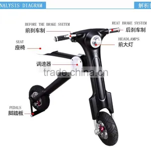 ET. China New Product 20KG Mini Folding Road Bike, 2016 New Pocket Bike 48V500W Motor LED Lights Electric Bicycle Motor thumbnail-4