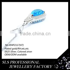 Wholesale Charm Pendant 925 Silver Jewelry Pendant for Women Roman Aquamarine Jewelry Pendant thumbnail-5