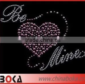 Love Heart Hot Fix Rhinestone Iron on Transfer Wholesale thumbnail-1