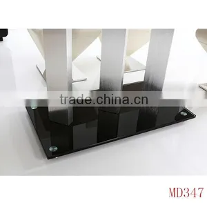 Modern Black Glass Dining Room Table Parts thumbnail-3