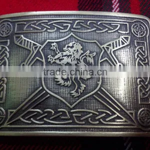 Scottish Rampart Lion Kilt Belt Buckle In Antique Finished thumbnail-1