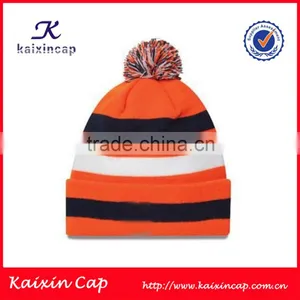 2016 New Style High Quality Pom Pom Strip Beanie Hat thumbnail-1