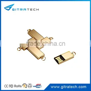 Hot Selling Gold Mini USB Stick 8GB Super Mini USB Flash Drive 16GB thumbnail-6