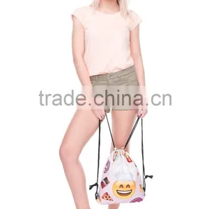 High Quality 3D Printed Emoji Cook Polyester Drawstring Bag thumbnail-3