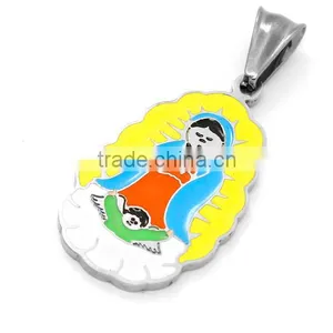 Virgen de Guadalupe Stainless Steel Pendant Fashion Jewelry Mother And Daughte Gift For Girlfriend Promotional Gift Silver 2016 thumbnail-1