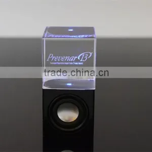 Mobile Phone Wired Stereo Mini Crystal LED Speaker thumbnail-3