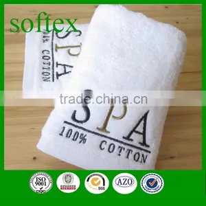 Luxury White Embroidery Custom Logo Cotton Face Towels for Hotel & Spa thumbnail-5
