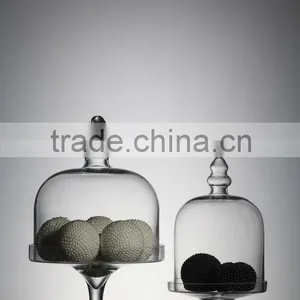 Transparent Stem Glass Dome Cover Cupcake Stands thumbnail-1