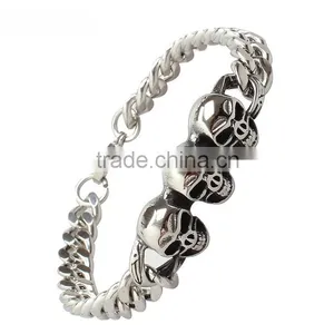 Kindy Jewelry JCB0236 Vintage Punk Style Stainless Steel North Skull Bracelet for Men Supplier's Choice thumbnail-3