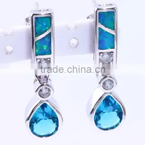 Wholesale Sterling Silver Teardrop Opal Pink Topaz Earring Studs thumbnail-2