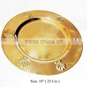 Gold Charger Plate, Charger Tray, Yellow Charger Plate thumbnail-1
