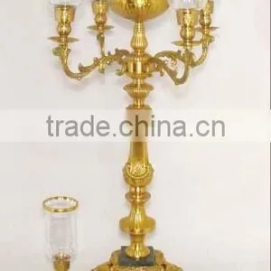 Golden Wedding Candelabra, Candelabra 5 Candle, Chandle Holder, Wedding Candelabra, Candle Stand thumbnail-1