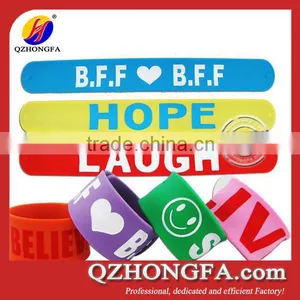 Promotional Cheap 3D Logo Silicone Slap Bracelets thumbnail-3