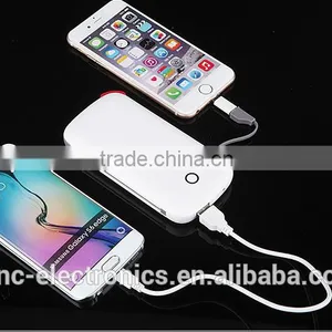 Real 6000mAh Ultra Slim Built in Cable Custom Logo Printing Dual Output 2A Fast Charging Power Bank Charger thumbnail-5