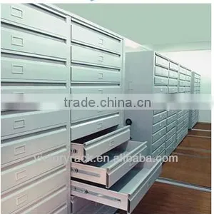 Modular Cheap Metal Mobile Shelving Racks System With Wheels for Libraries thumbnail-4
