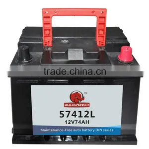 High Quality Car Battery 57412L DIN Standard 12v74ah 12v Battery for Manufacturer thumbnail-1
