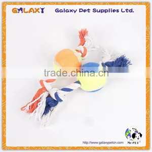 R35200 Factory Wholesale Plush Tennis Ball Chew Toy Cotton Rope Pet Dog Toy thumbnail-1