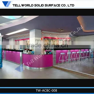 Modern LED Bar Counter, Acrylic Solid Surface for Restaurant thumbnail-1