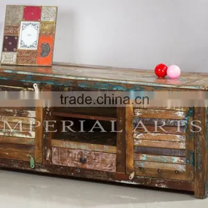 INDIAN RECYCLE WOOD TV CABINET, FOR HOME FURNITURE thumbnail-2