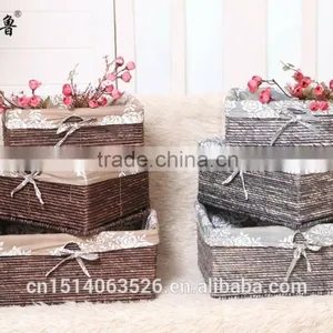 Gift Toy Storage Basket Made of Natural Maize Rope Various Color Set Of3 thumbnail-1