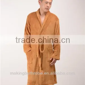 2016 New Design Western Fleece Mens Bathrobe thumbnail-1