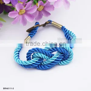 Handmade Braided Nylon Rope Bronzy Anchor Charm Bracelet For Wholesale thumbnail-3