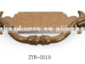 Vintage Zinc Alloy Recessed Pull Handle With Antique Coffee thumbnail-1
