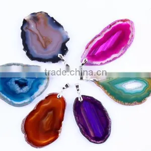 Wholesale Cutting Rainbow Agate Slices for Pendant thumbnail-2