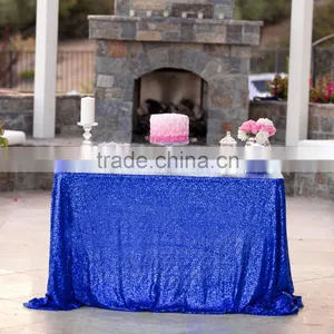 60*102" Royal Blue Wholesale Rectangle Sequin Table Cloth thumbnail-1