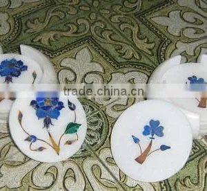 Marble Inlay Decorative Coasters Set Manufacture thumbnail-1
