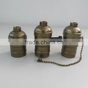 Vintage Edison Bulb Socket E27 Bronze Screw Aluminum Lamp Holder With Switch thumbnail-2