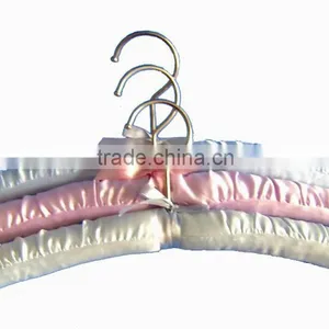 HH Brand Pure Color Stain Padded Hangers With Cotton Edge Piping Whole Sale 3ps Set or 5ps Set thumbnail-1