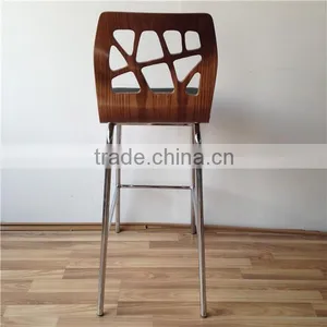 New Commercial Furniture General Use Bar Stool High Chair With Black PU Leather Upholstery thumbnail-6