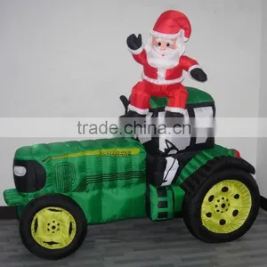 Christmas Inflatable Santa on Farming Tractor thumbnail-2