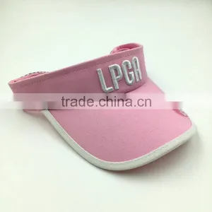 100% Cotton Twill 3D Embroidery Sun Protection Visor Cap thumbnail-3