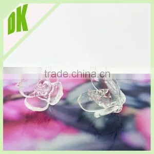 .... Sweet Vintage Czech Glass Flowers, Czech Flower Beads, Clear Flower Beads // Decor Clear Glass Beads for Chandelier thumbnail-3