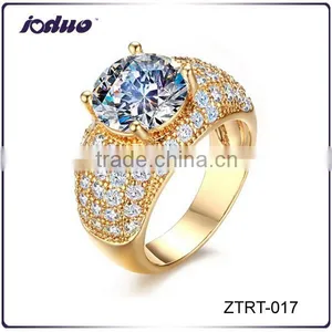 Fashion Simple AAA Zircon Gold Plated Women Ring thumbnail-1