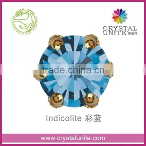 Crystal Unite Lead Free Chaton in Crown Setting, Indicolite thumbnail-1
