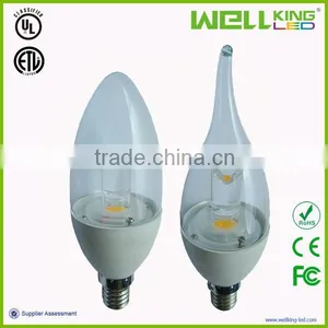 Candle Shape 3W 5W 360D COB Led Candle Light,E12 E26 Base Led Candle Bulb thumbnail-2