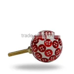 Round Ball Red Button Knob thumbnail-2