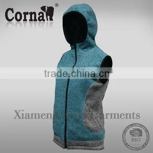 High Quality Vest Fashion Men's Fleece Hooded Sleeveless Jacket thumbnail-1