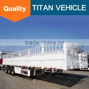 Interlink Livestock Cargo Fence Truck Trailer , 3 Axle Fence Semi Trailer for Sale --FOB 10000 thumbnail-1