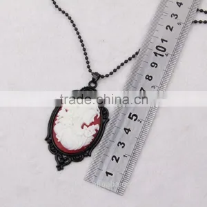Fashion Jewelry Necklace Steampunk Necklace Beauty Silhouette Black Cameo Pendant 2015 New Party Dress Made in China Yiwu thumbnail-5