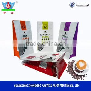 Hot Sell Coffee Packaging Square Flat Bottom Plastic Side Gusset Box Bag thumbnail-3