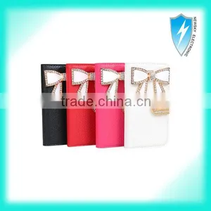 Flip Style Bling Diamond Good Leather Magnetic Case Cover For Iphone 5 thumbnail-3